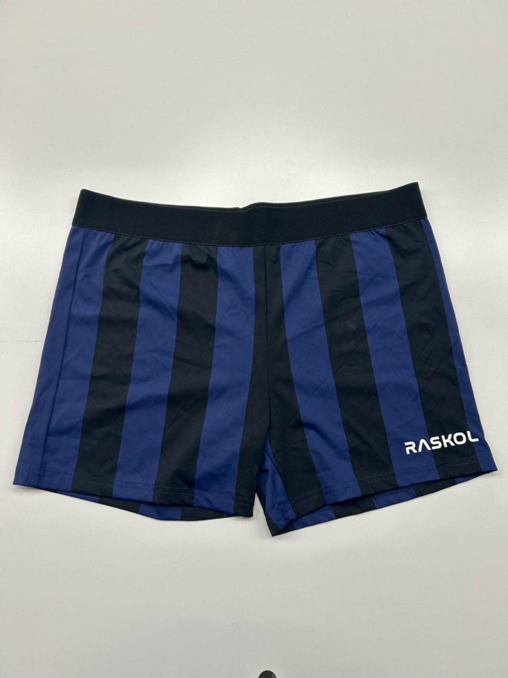 Raskol Men’s Athletic Shorts - Navy & Black Stripes
